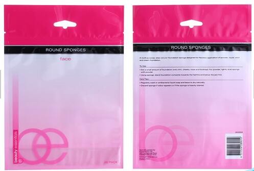 Custom Printing makeup brushes pacakaging pouches mylar zip lock cosmetic bags