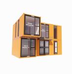 s Modern Double-Story Glass Walls Container House using 50/75/100mm Wave
