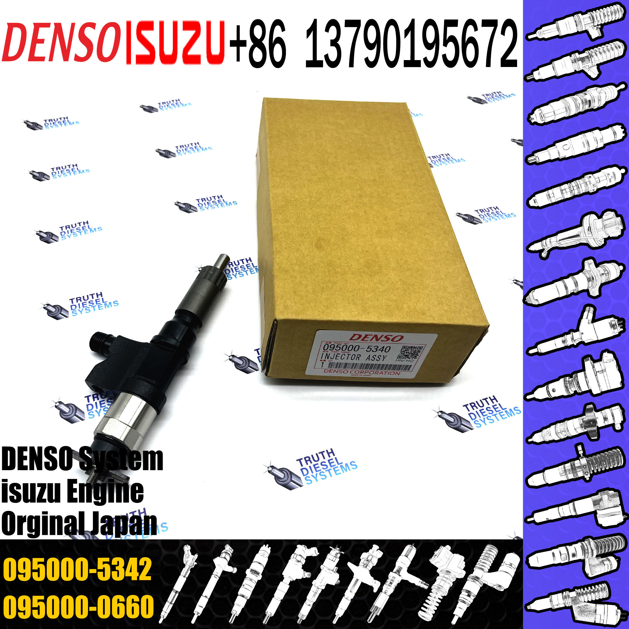 Hot Sale Diesel Engine Fuel Injector 095000-5341 Fuel Injector Assembly 095000-5345 095000-5342 095000-5344 For ISUZU 4H