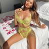 Buy cheap Lace Mesh Sexy Mature Lingerie S-L bodysuit lingerie Erotic Breathable 3 Piece Bra Set from wholesalers