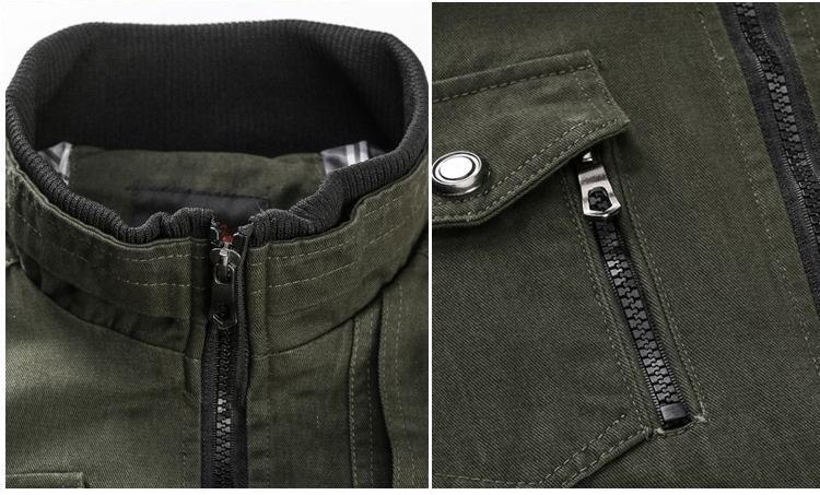 Custom Printed Winter Padded Sportswear Utility Bomber Leather Jacket Men with Zipper Pockets