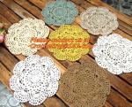 Retro pattern Crochet Doily Crochet cup mat Applique Home Decoration, Crochet