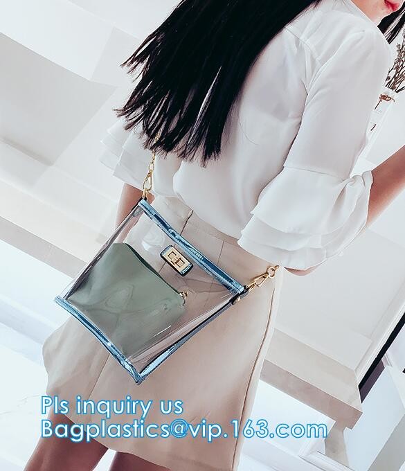 Waterproof Promotional Clear Tote Pvc Handle Shopping Bag, PVC Mat Waterproof Reusable Tote Shopping Bags, Summer Soft P