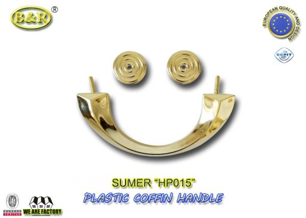 Quality HP015 size 21.5x8.6cm gold color Plastic coffin handle and Casket Fittings for sale