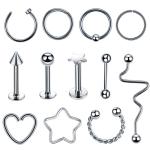 NEW Steel Fashion Circular Bead Rings Horseshoe Eyebrow Tongue Nose Hoop