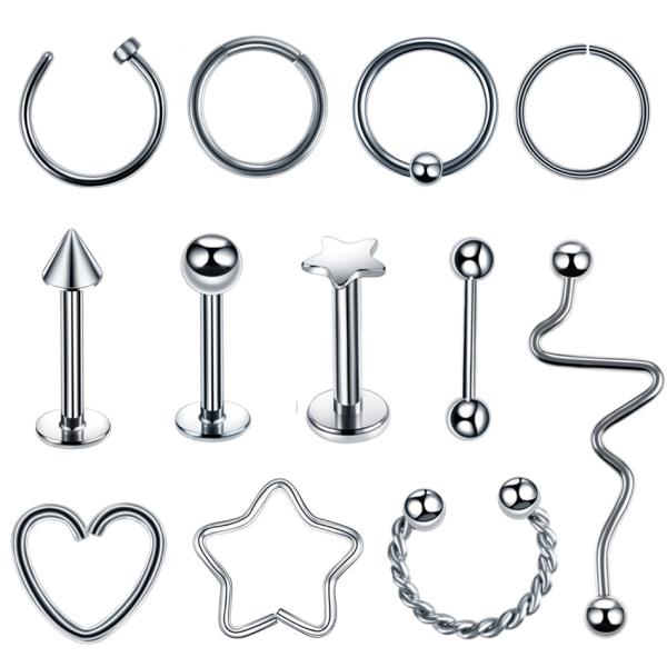 Buy cheap Korean style newest fashion body piercing jewelry stainless steel jewelry nose ring from wholesalers