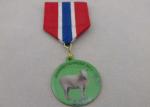 Custom Iron or Brass or Copper Souvenir Gift Medal, Offset Printing Ribbon Medal