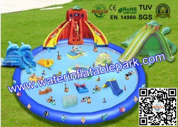 Buy cheap Customized Outdoor Inflatable Water Park for Adults , Inflatable Pool Water Slides from wholesalers