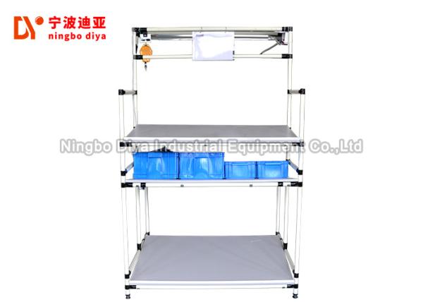 28MM White Assembly Line System , O Type Roller Track Production Line Conveyor