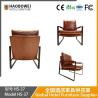 Buy cheap Nordic Iron Art Single Sofa Chair Cowhide Double-Sided Leisure Retro Style Bedroom Lounge Study Balcony Chair from wholesalers