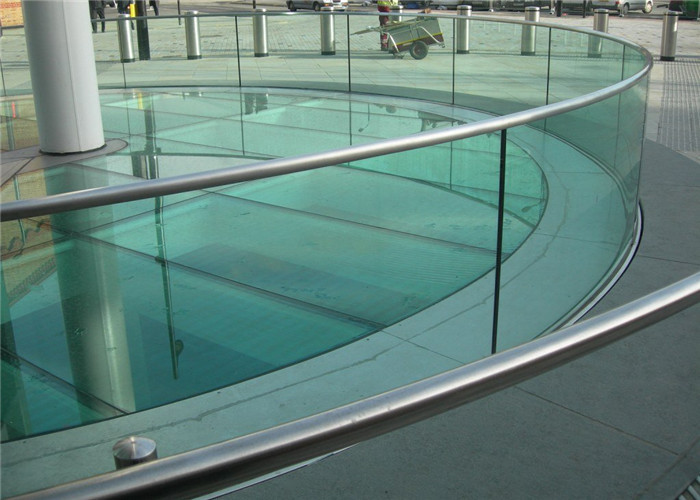 Swimming Pool Bent Tempered Glass , Size Customized Curved Toughened Glass