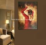 Modern Handmade Flamenco Dancer Oil Painting , Abstract Wall Art Canvas Painting