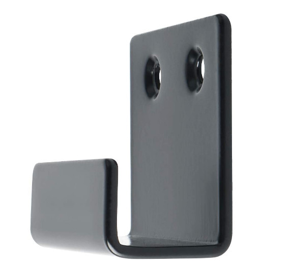 Black Powder Coated Stamping Steel Metal U Shape Door Barricade Brackets Custom