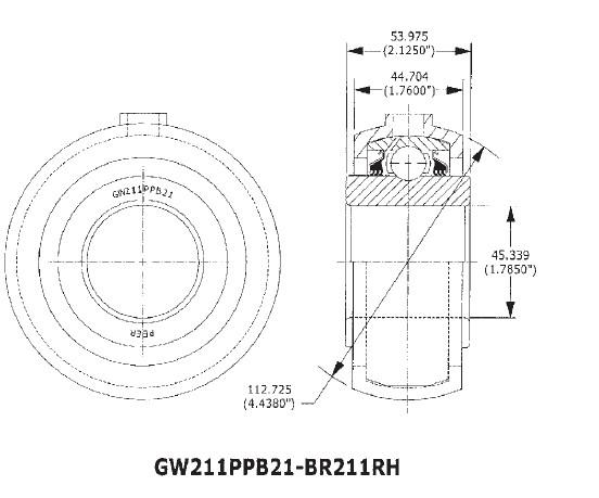 GW209PPB22-BR209RH Special Bearing Nonstandard Agricultural Machinery Bearing