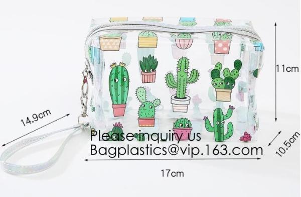 Buy cheap Cute Unicorn PVC Transparent Travel Accessory Cosmetic Bag Waterproof Makeup Pouch Cactus Flamingo Wash Kits Organizer from wholesalers