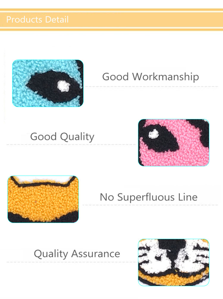 Fashion Cute Cat Towel Embroidery Patch, Yellow Cat Towel Embroidery Patch#L30016
