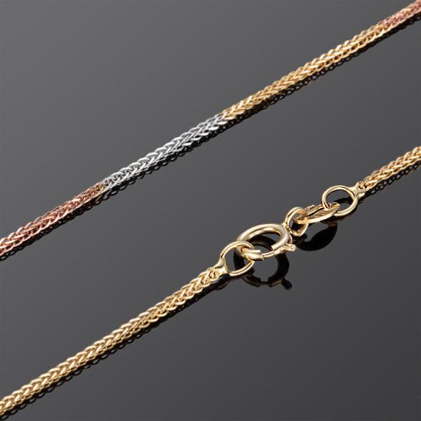 Buy cheap 18K Whie Rose Yellow Three Tone Gold Wheat Chain Necklace for Women (NG017) from wholesalers
