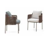 Classic Designed 60cm Width 75cm Height Rattan Garden Dining Chairs Stacking