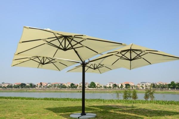 Buy cheap 2.5m four head sun umbrella hotel umbrella beach umbrellas garden umbrella from wholesalers