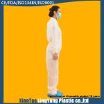 Water Resistant Non Woven Coverall Disposable White Suits With Collar