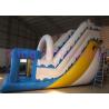 Buy cheap White Blue Single Lane Blow Up Dry Slide PVC Jumping Bouncer With 2 Years Warranty from wholesalers