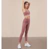 Buy cheap Sexy Fitness Sportswear Yoga Pants And Sports Bra Set Black Mesh With Pockets from wholesalers