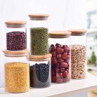 Buy cheap Dry Fruit High Borosilicate Glass Storage Bottles Sustainable ODM Bamboo Lid product