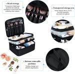 Lager capacity black waterproof makeup bag cosmetic bag for travel
