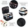 Buy cheap Lager capacity black waterproof makeup bag cosmetic bag for travel from wholesalers