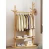 Buy cheap OEM Indoor Double Layer Simple Coat Rack Hanger Stand Floor Standing Solid Wood from wholesalers