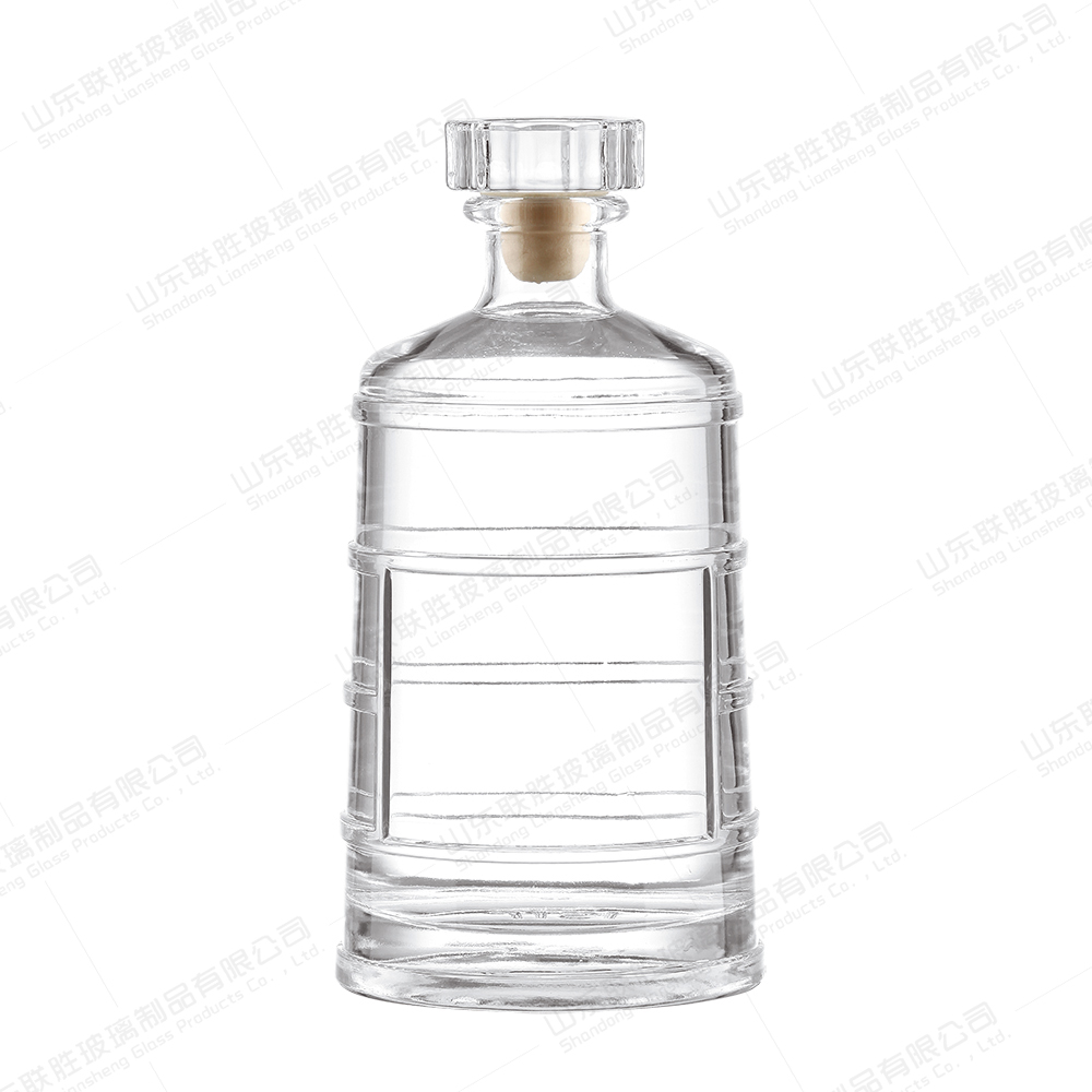 250ml 500ml 750ml 1000ml Large Size Glass Bottle for Brandy Whiskey Cylindrical Shape