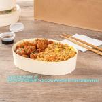 38 Ounce Compostable Food Containers, Oval Wooden Bento Boxes Disposable Wood