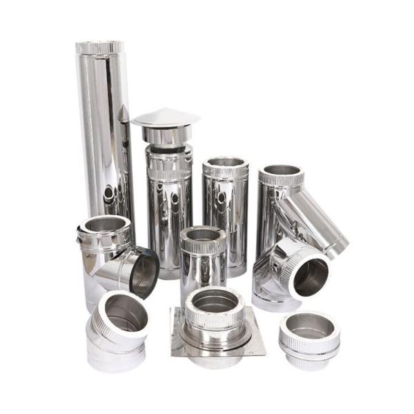 Buy cheap SUS316 1.0mm Insulated Double Wall Fireplace Pipe Polished Surface from wholesalers