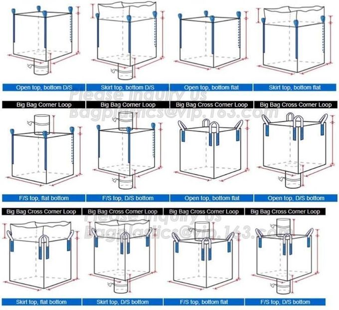 2000KG Large Capacity FIBC Jumbo Bags Bulk Jumbo Pp / Scrap Mixe