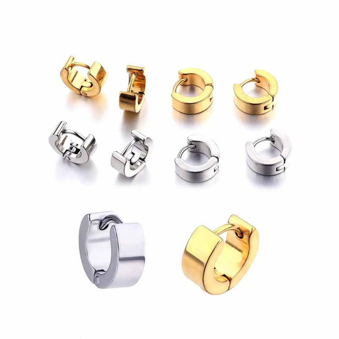 Factory Wholesale Jewelry Women Clip on Hoop Gold Cross Earrings