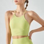 High Collar Yoga Vest Sling Fitness Strap Womens Sports Bra Shockproof Female