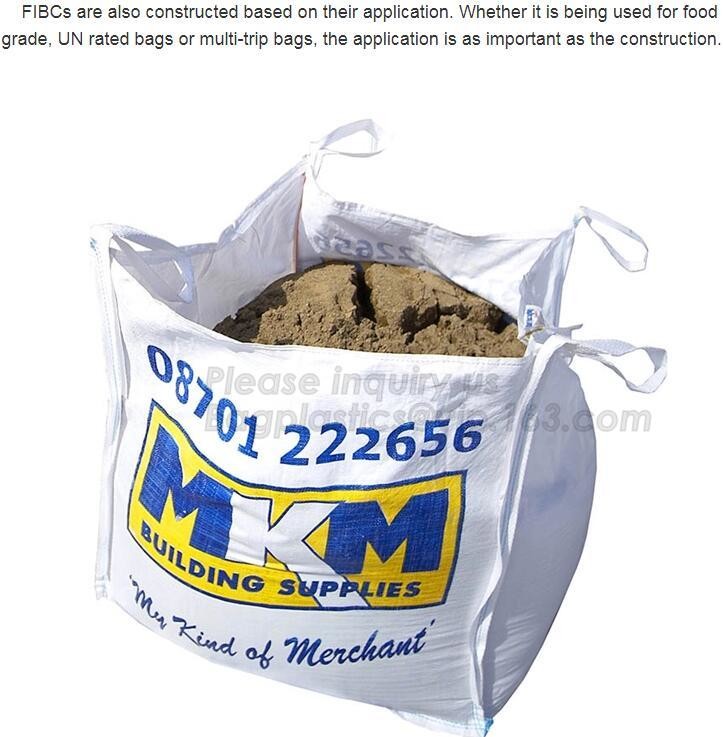 100% New Virgin Polypropylene PP Woven Big Bulk Bag Jumbo Bag FIBC For Packing Sand 1 Ton 1.5 Ton 2 Ton Made In package
