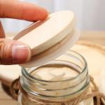 Canninng Leakproof Cover Bamboo Jar Lids With Hole Straw Bottle Caps Kitchen