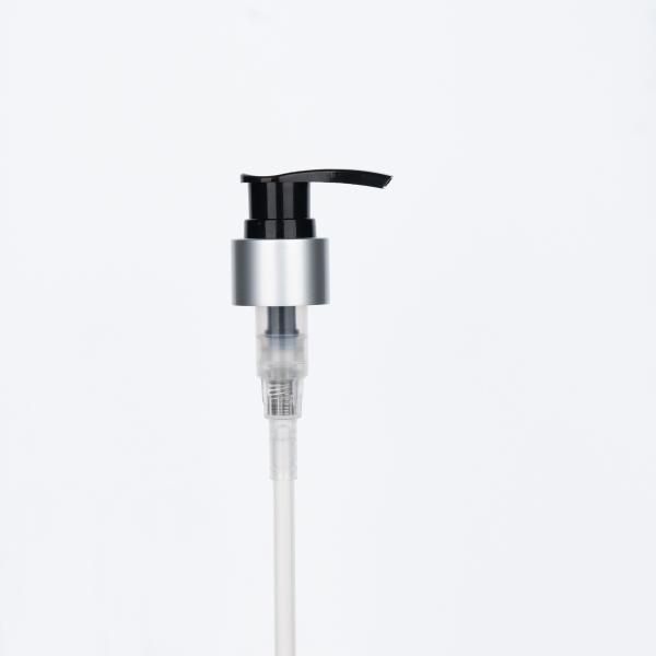 Buy cheap 24/410 Black and Silver High-necked Electroplated Aluminum Plastic Pump Head for Shower Gel Bottle from wholesalers