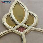 Golden Mirror Glass Windows Georgian Bar Flower Electroplate