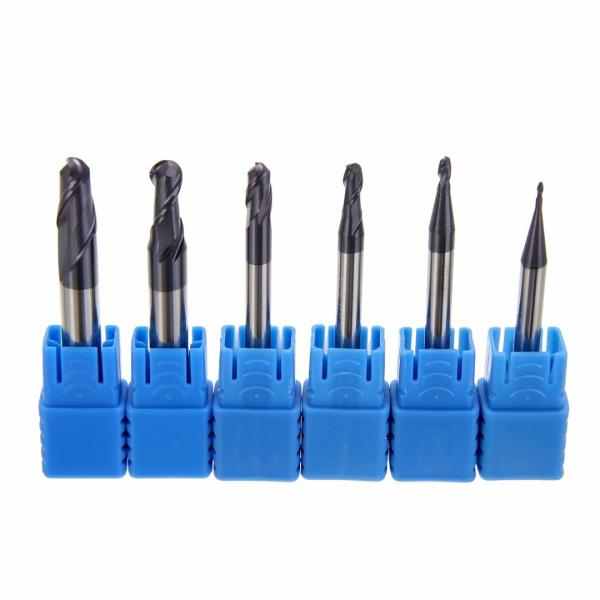Buy cheap 6mm 8mm 10 Mm AOL 100 Mm Solid Carbide End Mills HRC55 TiAlN Coating Ball Nose Milling Tools from wholesalers