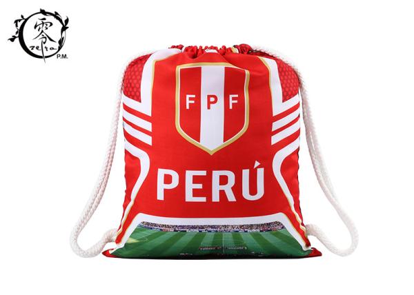 Buy cheap Custom World Cup Printed Drawstring Backpack Peru Team Sublimation Gym Bag from wholesalers