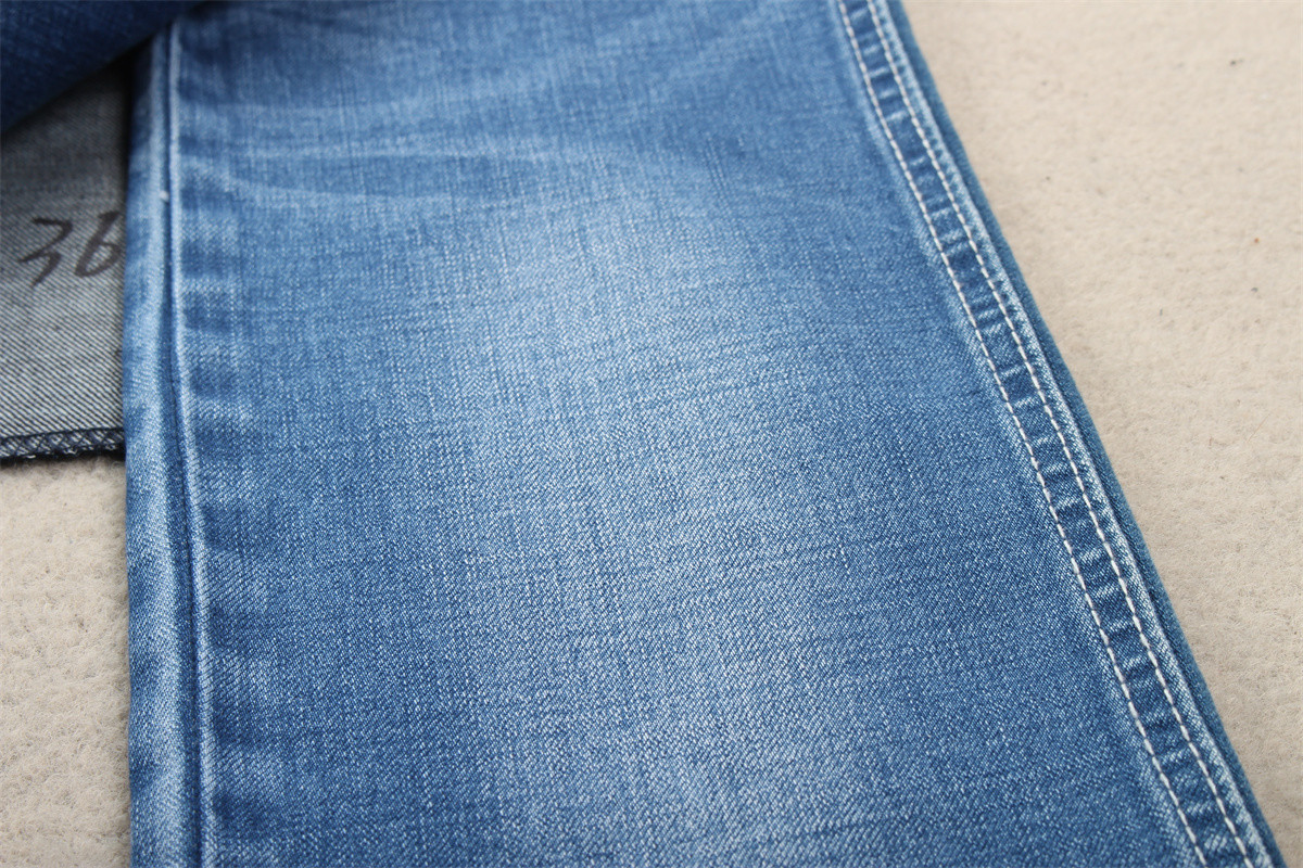 10.6Oz Cotton Polyester Spandex Denim Fabric 160cm Full Width
