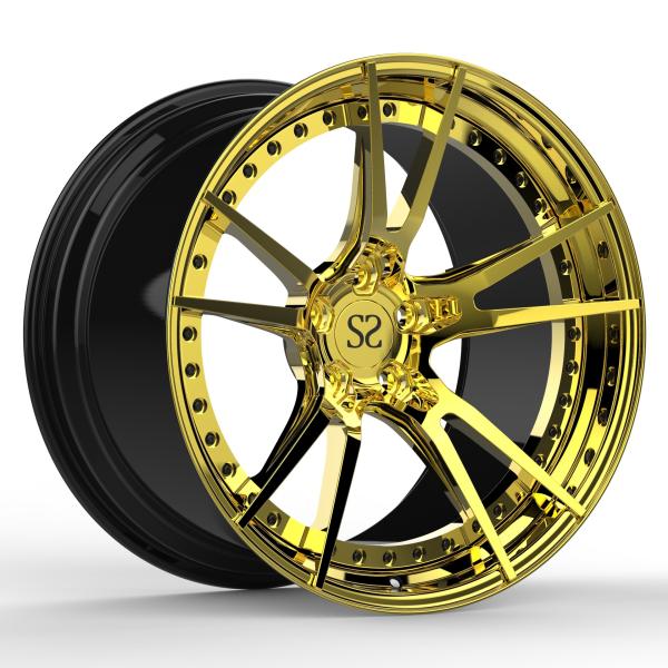 Buy cheap Bmw M6 20inches Golden A6061 Aluminum 2 Piece Forged Wheels from wholesalers