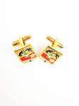 Fashion Mens Gold Cufflinks / Mens Silver Cufflinks Customized Size For Gift
