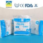 Strong Adsorption Capacity Medical Absorbent Fluffy White Zig Zag Cotton With
