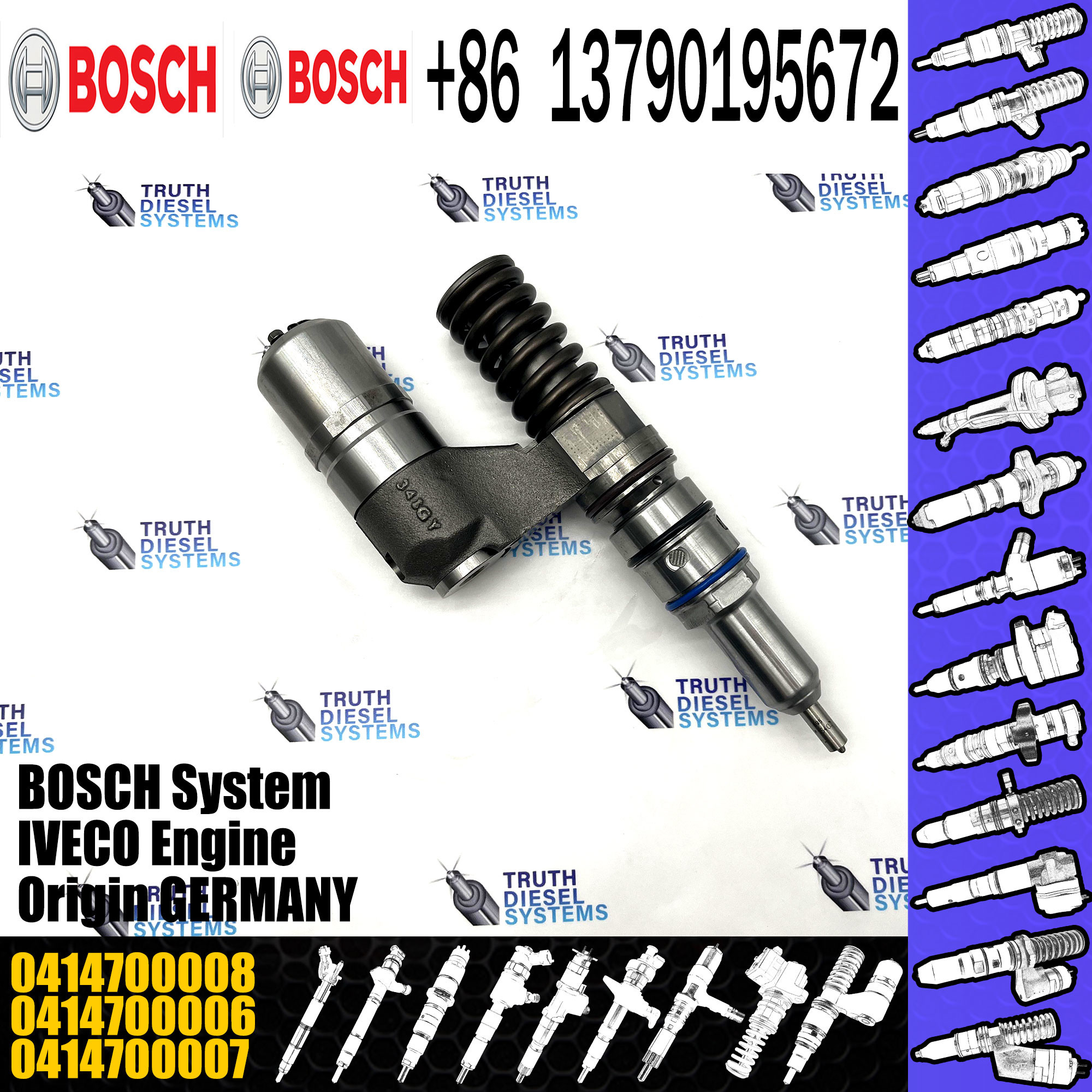 0414700008 Diesel injector assembly common rail injector 0414700008 for diesel engine