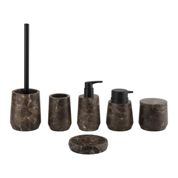 Buy cheap Dark Emperado Marble Bathroom Accessories Sets Waterdrop Shape Use In Bathroom from wholesalers