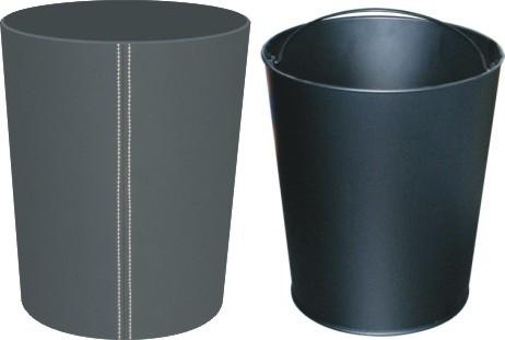 Buy cheap PULV Hotel Leather Products PU Leather Hotel Trash Bins Round Shape from wholesalers