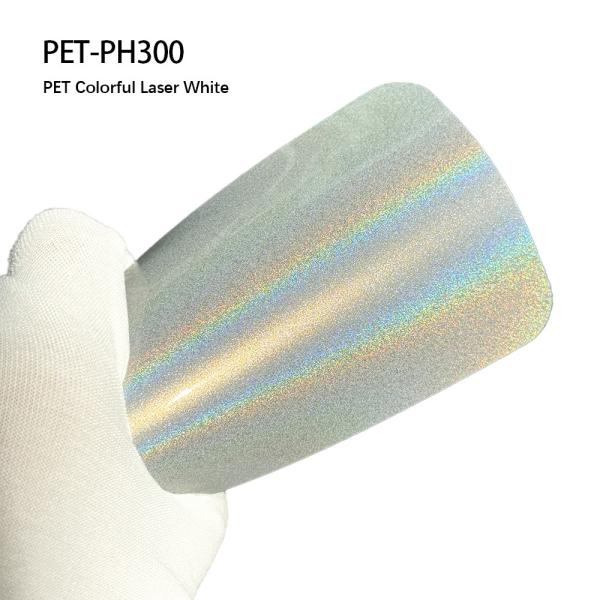 Buy cheap PET-PH300 PET Colorful Laser White Adhesive Decorative Film Abrasion Resistant from wholesalers